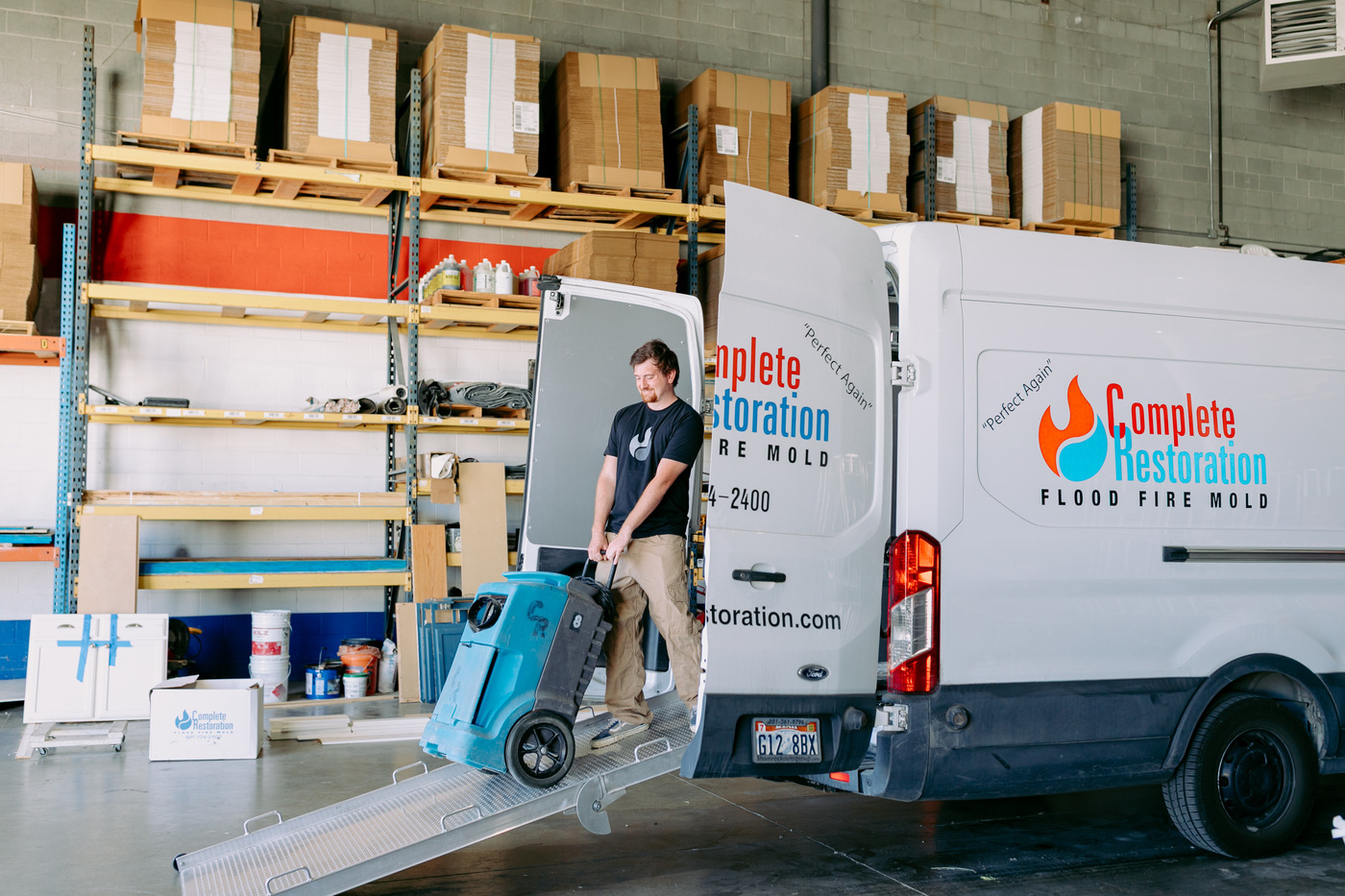 Loading rebuild and restoration equipment for complete property reconstruction in Utah County