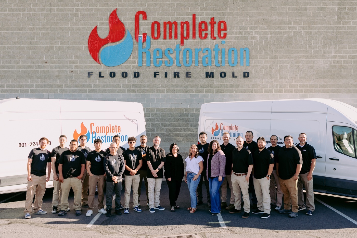 Complete Restoration team ready for 24/7 flood, fire, and mold restoration across Utah Valley